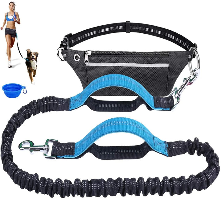Hands Free Dog Leashes, Waist Belt Leash for Small Medium Large Dogs Running Walking Training