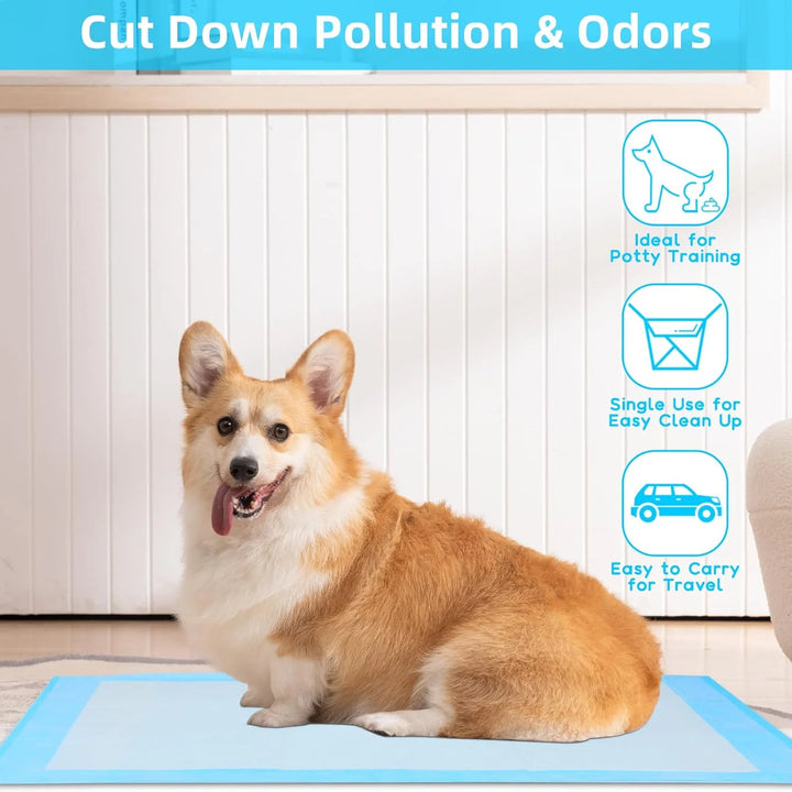 Pet Puppy Training Pads, 5-Layer Leak-Proof Pee Pads, 20 Count Disposable Dog Pee Pet Pads(17.7 X 13 Inches)