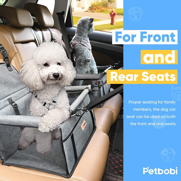 Pet Reinforce Car Booster Seat for Dog Portable and Breathable Car Booster Seat with Seat Belt 