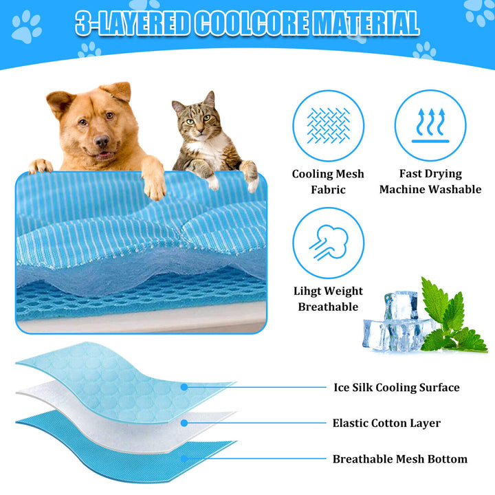 Pet Cooling Mat Cool Pad Cushion Dog/ Cat Puppy Blanket for Summer Sleeping Bed Dog Cooling Bed Pet Cooling Mat