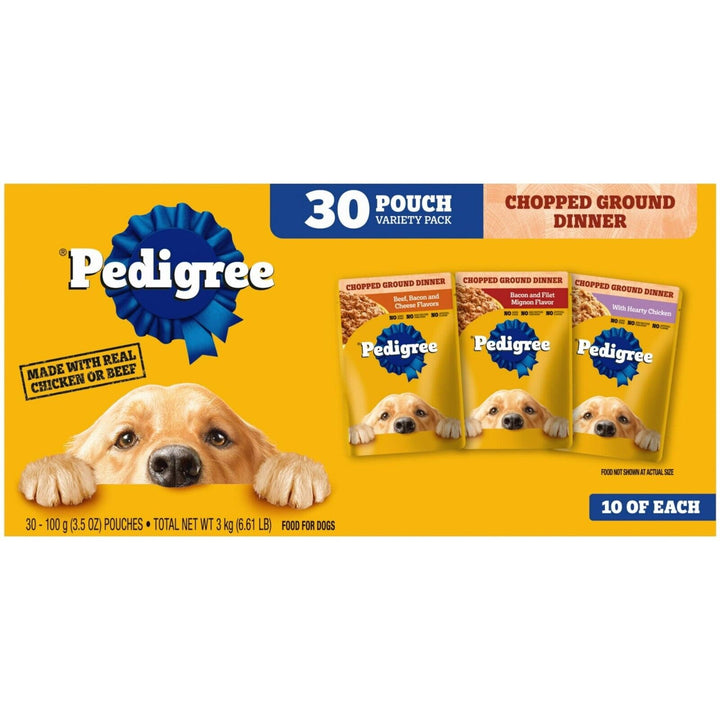 Pedigree Chopped Ground Dinner Adult Wet Dog Food Cheese Variety Pack 3.5Oz 18/3