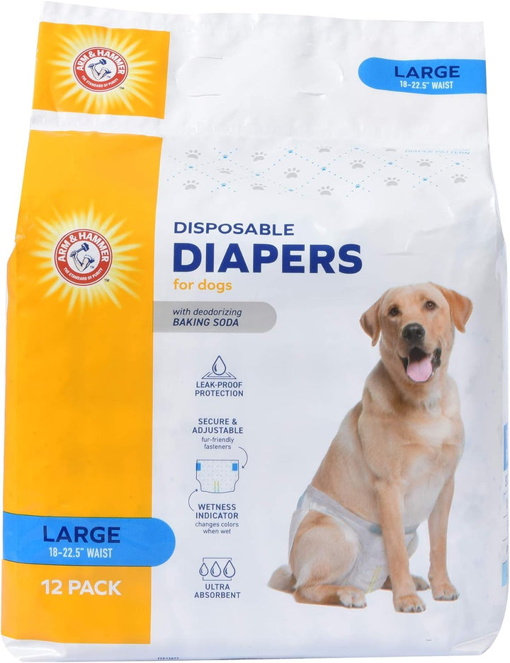Pets for Pets Female Dog Diapers, Size Small, Ultra-Absorbent, Adjustable Girl Dog Diapers with Leak-Proof Protection and Wetness Indicator (Pack of 1, 12 Count Total)