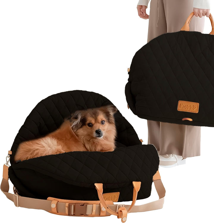 Dog Car Seat for Small Dogs – 3-In-1 Travel Carrier, Booster & Dog Bed for Car – Washable, Anti-Slip, Safety Straps – Fits Front & Back Seats – Cozy Pet Car Seat up to 25 Lbs – Pink