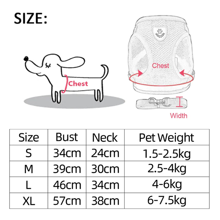Cat /Dog Pet Harness Adjustable Control Vest Dogs Reflective S M L XL Leash