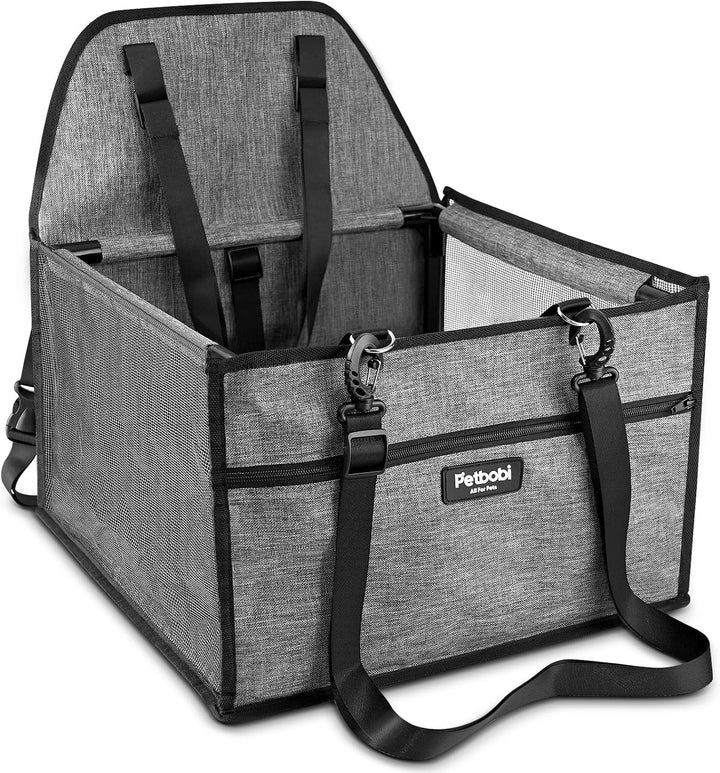 Pet Reinforce Car Booster Seat for Dog Portable and Breathable Car Booster Seat with Seat Belt 