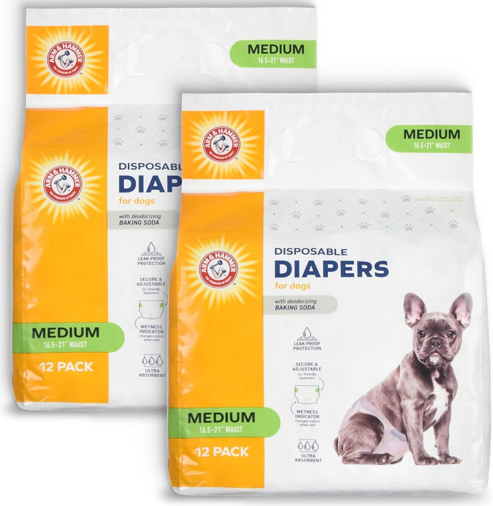 Pets for Pets Female Dog Diapers, Size Small, Ultra-Absorbent, Adjustable Girl Dog Diapers with Leak-Proof Protection and Wetness Indicator (Pack of 1, 12 Count Total)