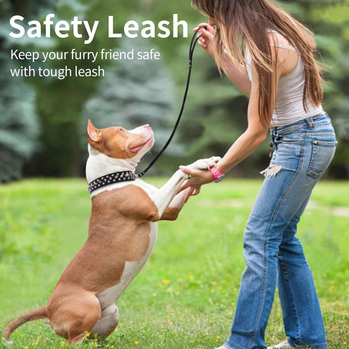 Dog Collars for Medium Dogs with Leash,  Spiked Dog Collar for Large Dogs, Dog Collar, Studded Rivet Pit Bull Leather Dog Collar Durable Cat Collar for Small Medium Large Pet Gift