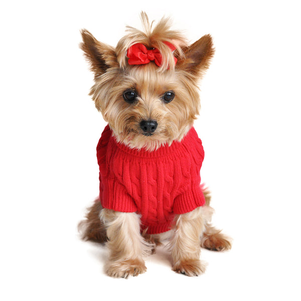 Dog Cable Knit 100% Cotton Sweater
