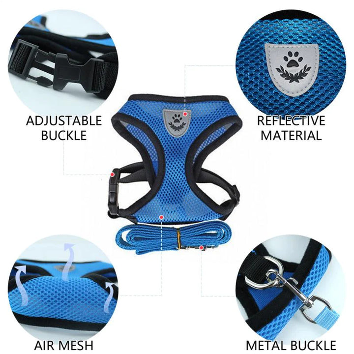 Cat /Dog Pet Harness Adjustable Control Vest Dogs Reflective S M L XL Leash