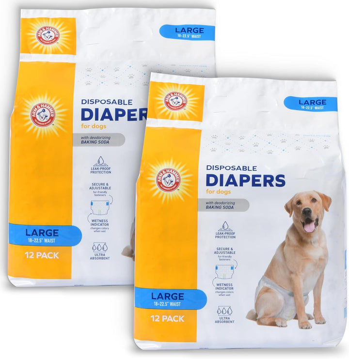 Pets for Pets Female Dog Diapers, Size Small, Ultra-Absorbent, Adjustable Girl Dog Diapers with Leak-Proof Protection and Wetness Indicator (Pack of 1, 12 Count Total)