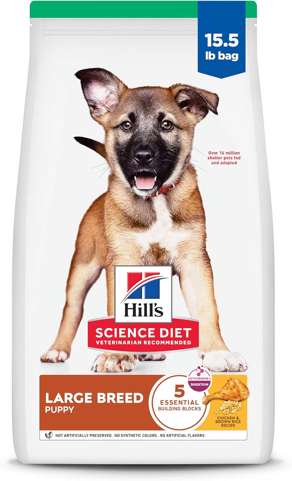 Puppy, Large Breed Puppy Premium Nutrition, Dry Dog Food, Chicken & Brown Rice, 15.5 Lb Bag