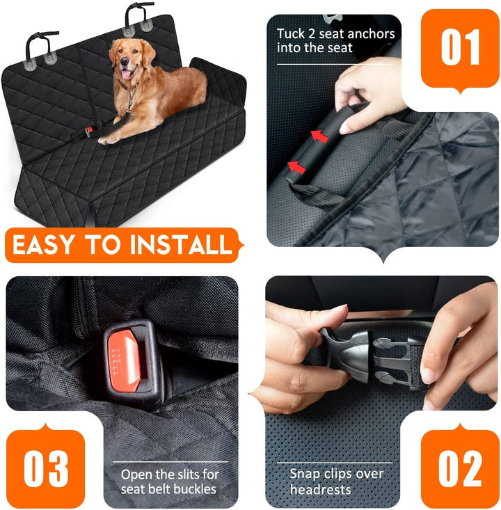 Dog Car Seat Cover, Protector Waterproof Non-Slip Bench Car Seat Cover,  Fits Middle Armrest for Most Cars Trucks SUVs - Black