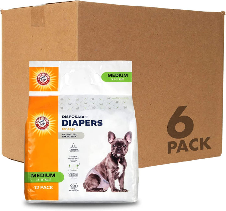 Pets for Pets Female Dog Diapers, Size Small, Ultra-Absorbent, Adjustable Girl Dog Diapers with Leak-Proof Protection and Wetness Indicator (Pack of 1, 12 Count Total)