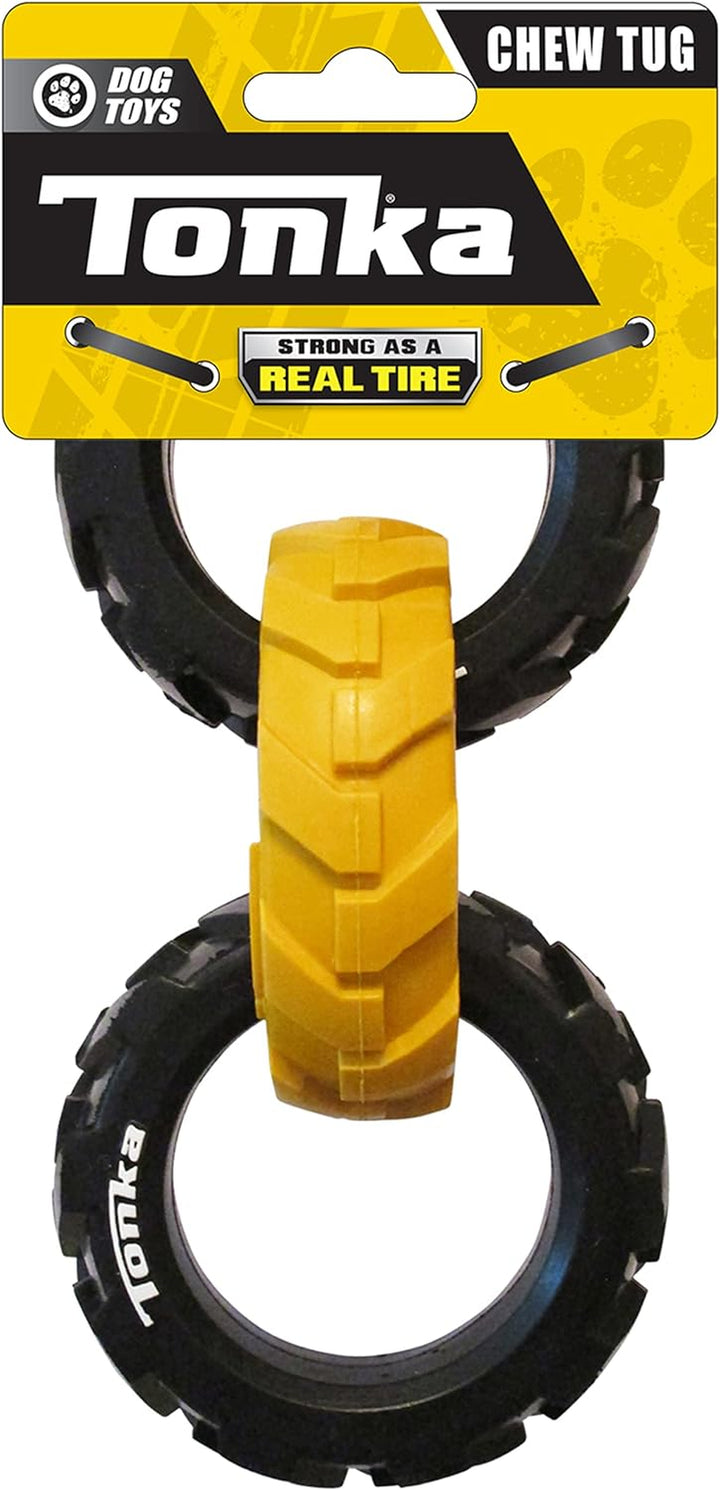 Seismic Tread Dog Toy with Interactive Feeder, Lightweight, Durable and Water Resistant, 4 Inches, for Medium/Large Breeds, Single Unit, Yellow/Black