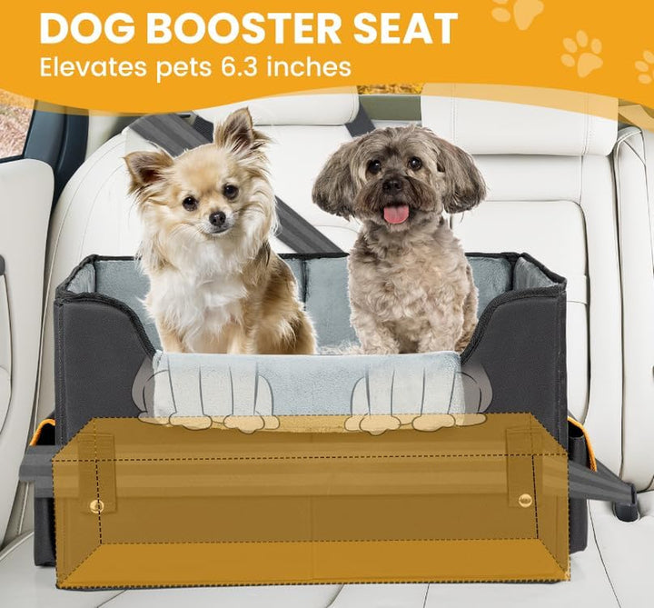 Dog Car Seat for Small Dogs, Pet Travel Carrier Bed for Car with Adjustable Straps Pet Car Booster Seat for Small Dogs Cats