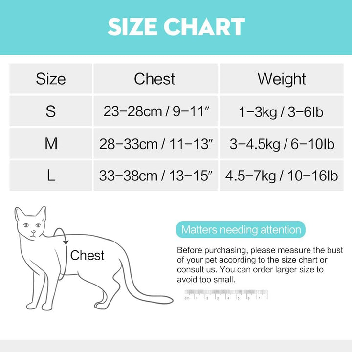 Cat Harness and Leash Set for Walking, Escape Proof Vest Harnesses for Cats, Ultra Light Breathable Soft Jacket (Green, L (Chest: 13 - 15"))