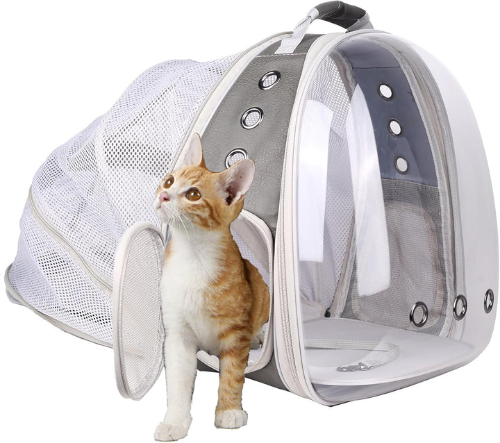 Cat Bubble Backpack with Fan, Fit up to 12 Lbs, Space Capsule Astronaut Clear Window Pet Travel Carrier Backpack for Cat and Small Puppy