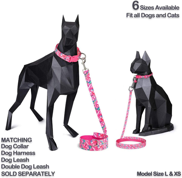 Designer Collection Cat Collar, XXS, Pink, Aloha Hawaii Pattern, Safety Breakaway Buckle, Built-In Bell, Suitable for Small, Medium, Large Dogs and Cats