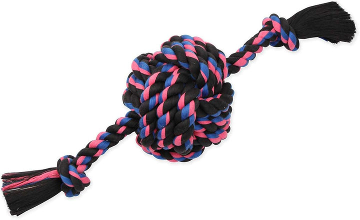 Flossy Chews Colossal 25-Inch Color Monkey Fist Ball with Rope Ends, Assorted Colors, Multicolor (20166F)