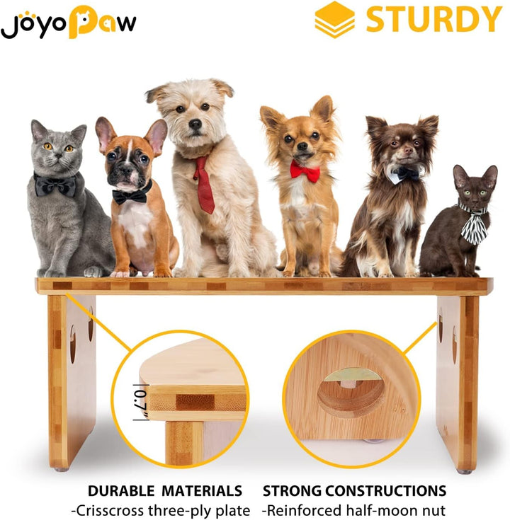 Elevated Dog Bowls, Bamboo Raised Dog Bowl for Large Dogs, with 2 Stainless Steel Bowls (13'' Tall-68Oz Bowl, Natural)