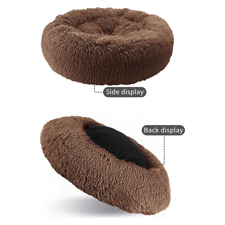 Calming Donut Dog Bed Anti-Anxiety, Self Warming, Cozy Soft Plush round Pet Bed, Ideal for Both Home & Travel, 24"L X 24"W X 8"H
