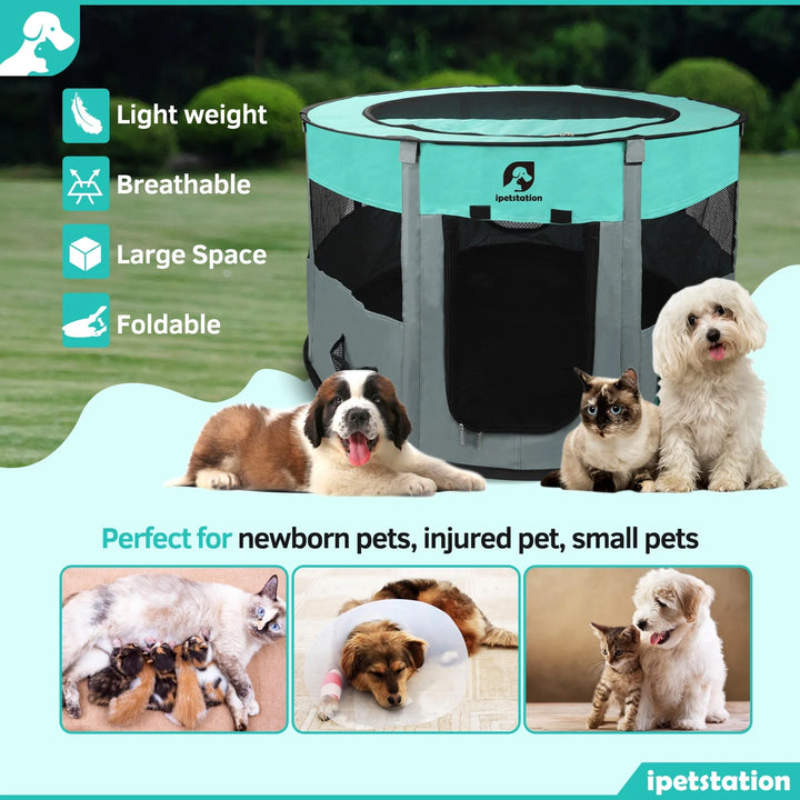 Pet Playpen -10.23Sq.Ft Large Pens for Puppies Kittens Cat Rabbit-Portable & Foldable Dog Pens Pet Kennel for Indoor, Outdoor RV Travel Office Potty Training Nursing Room