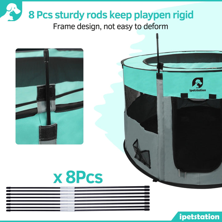 Pet Playpen -10.23Sq.Ft Large Pens for Puppies Kittens Cat Rabbit-Portable & Foldable Dog Pens Pet Kennel for Indoor, Outdoor RV Travel Office Potty Training Nursing Room
