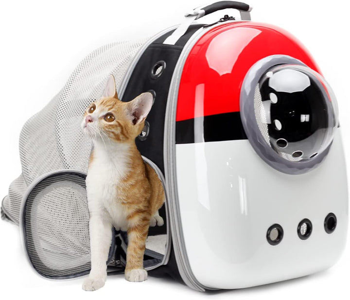 Cat Bubble Backpack with Fan, Fit up to 12 Lbs, Space Capsule Astronaut Clear Window Pet Travel Carrier Backpack for Cat and Small Puppy