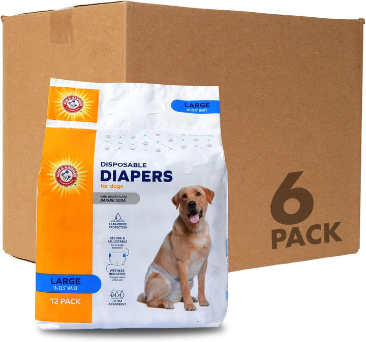 Pets for Pets Female Dog Diapers, Size Small, Ultra-Absorbent, Adjustable Girl Dog Diapers with Leak-Proof Protection and Wetness Indicator (Pack of 1, 12 Count Total)
