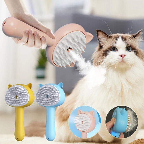 Hair Cleaning Brush With Mist Multifunctional Cat Grooming Brush Rechargeable Self Cleaning Slicker Brush For Pets Dogs & Cats