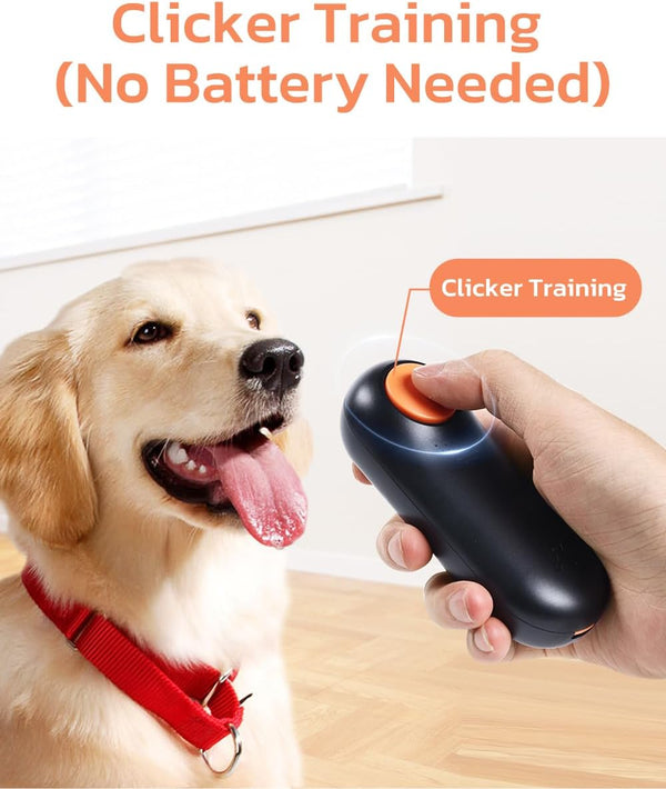Clicker Dog Trainer & Dog Treat Pouch Alternative, Puppy Essentials Dual Use 2 in 1 Dog Clicker for Training - Durable, Light (2.36 Oz), Easy to Clean & Handle, Innovative Design, Black