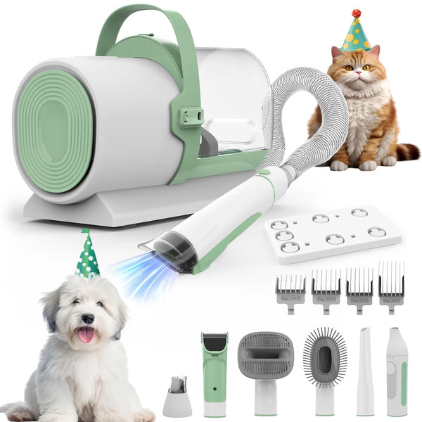 Pet Grooming Kit, 7 Grooming Tools, Pet Grooming Vacuum, Dog/Cat Clippers Kit, Low Noise, PG50 PLUS