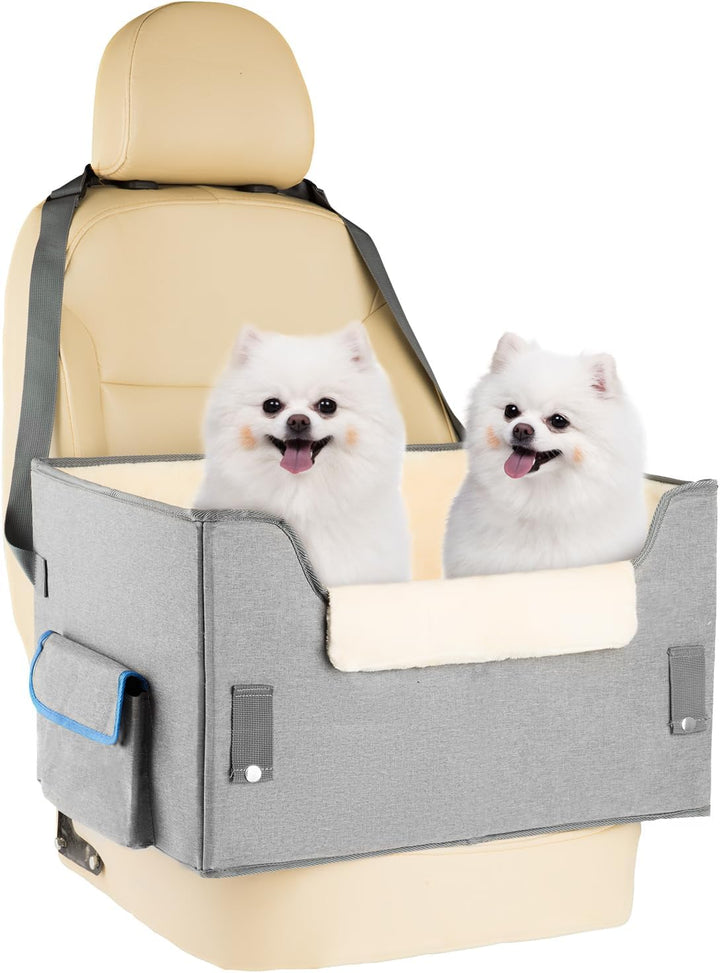 Dog Car Seat for Small Dogs, Pet Travel Carrier Bed for Car with Adjustable Straps Pet Car Booster Seat for Small Dogs Cats