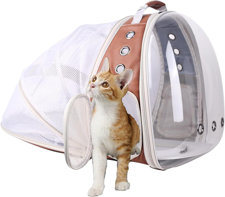 Cat Bubble Backpack with Fan, Fit up to 12 Lbs, Space Capsule Astronaut Clear Window Pet Travel Carrier Backpack for Cat and Small Puppy