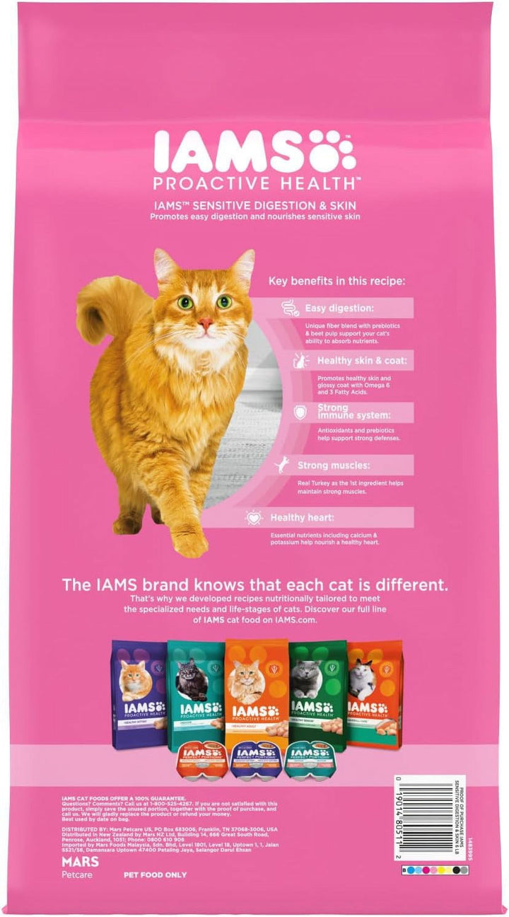 Proactive Health Adult Sensitive Digestion & Skin Dry Cat Food with Turkey, 6 Lb. Bag